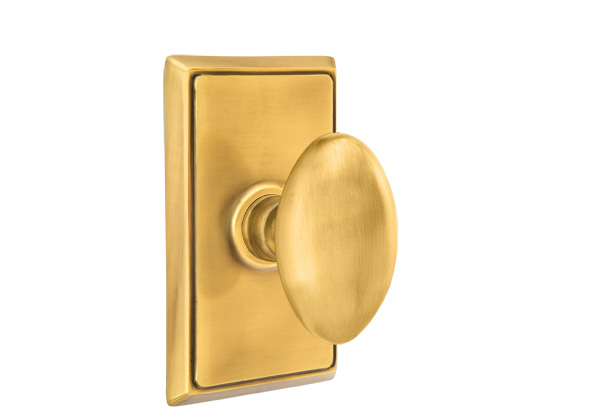 Solid Brass Emtek Waverly Door Knob, Privacy, Antique Brass + Black paint  Finish