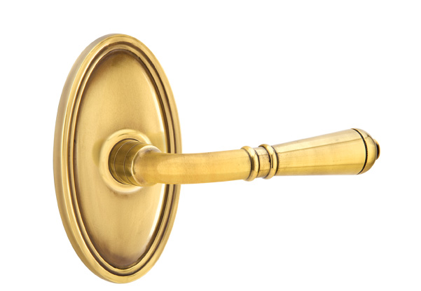 Emtek Modern Brass Key In Leverset - Helios Lever with Rosette