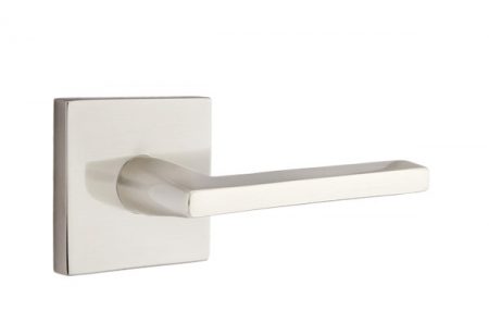 Emtek Faceted Square Lever Handle with Modern Square Rosette